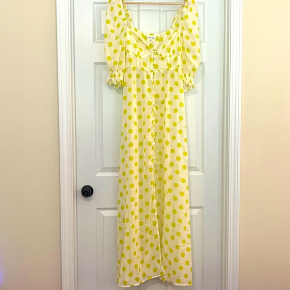 NWT For Love and Lemons Megan Maxi Polka Dot Dress - M - Picture 5 of 8